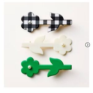 3pk Floral Hair Clip - kate spade new york x Target, Green/Cream/Black